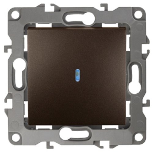 Выключатель с подсветкой без рамки Эра S12 1-кл 10А бронза картинка